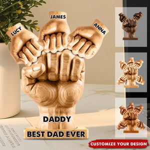 Best Dad Ever - Personalized Father Custom Shaped Acrylic Plaque