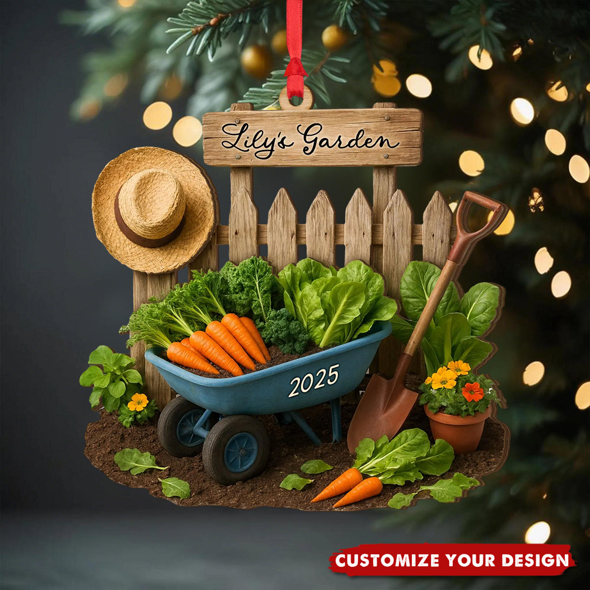 Custom Garden Wooden Ornament, Gardening Lover Gift