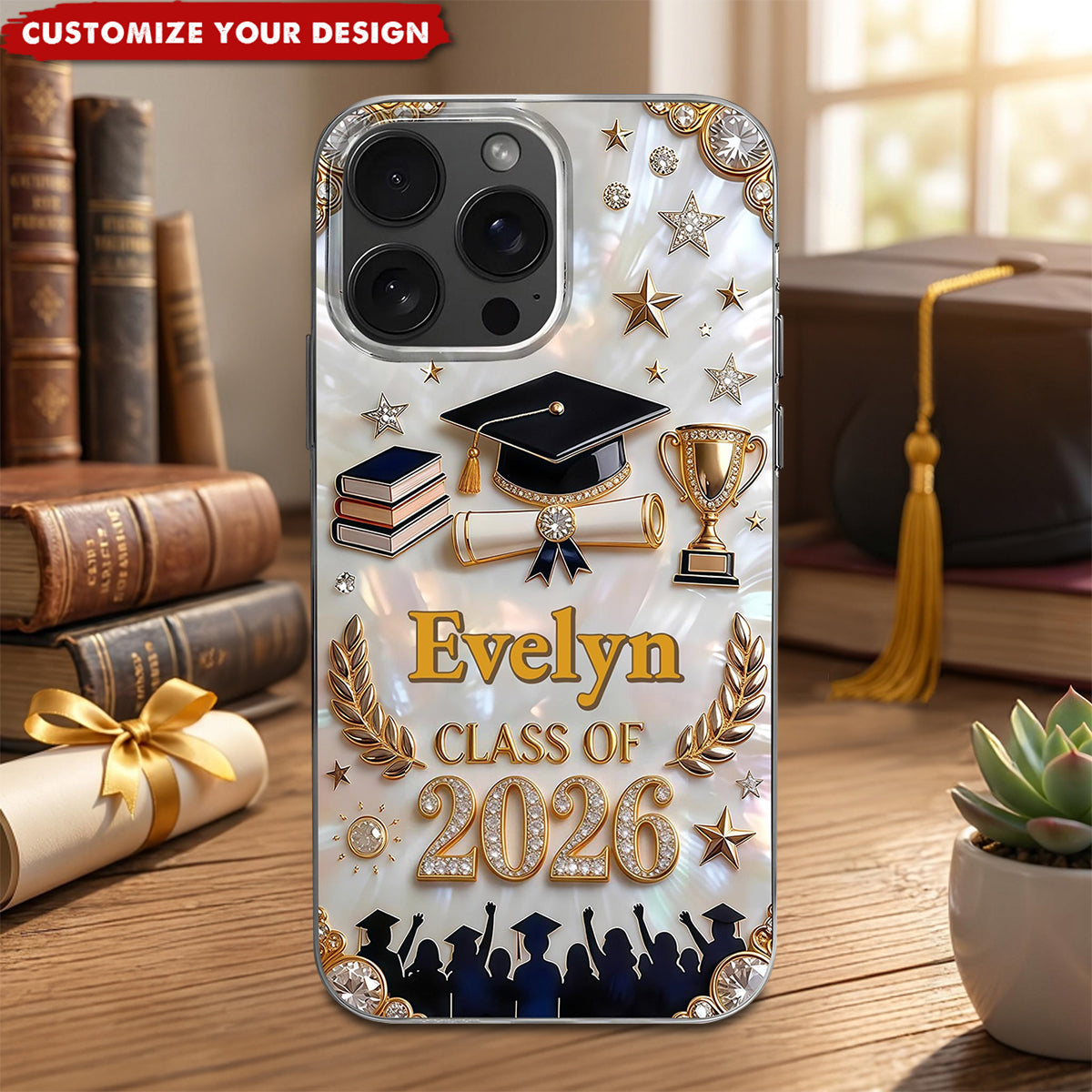 Class Of, Personalized Clear Phone Case, Gift For Graduates