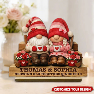 Everlasting Love Valentine Couple - Personalized Wooden Plaque