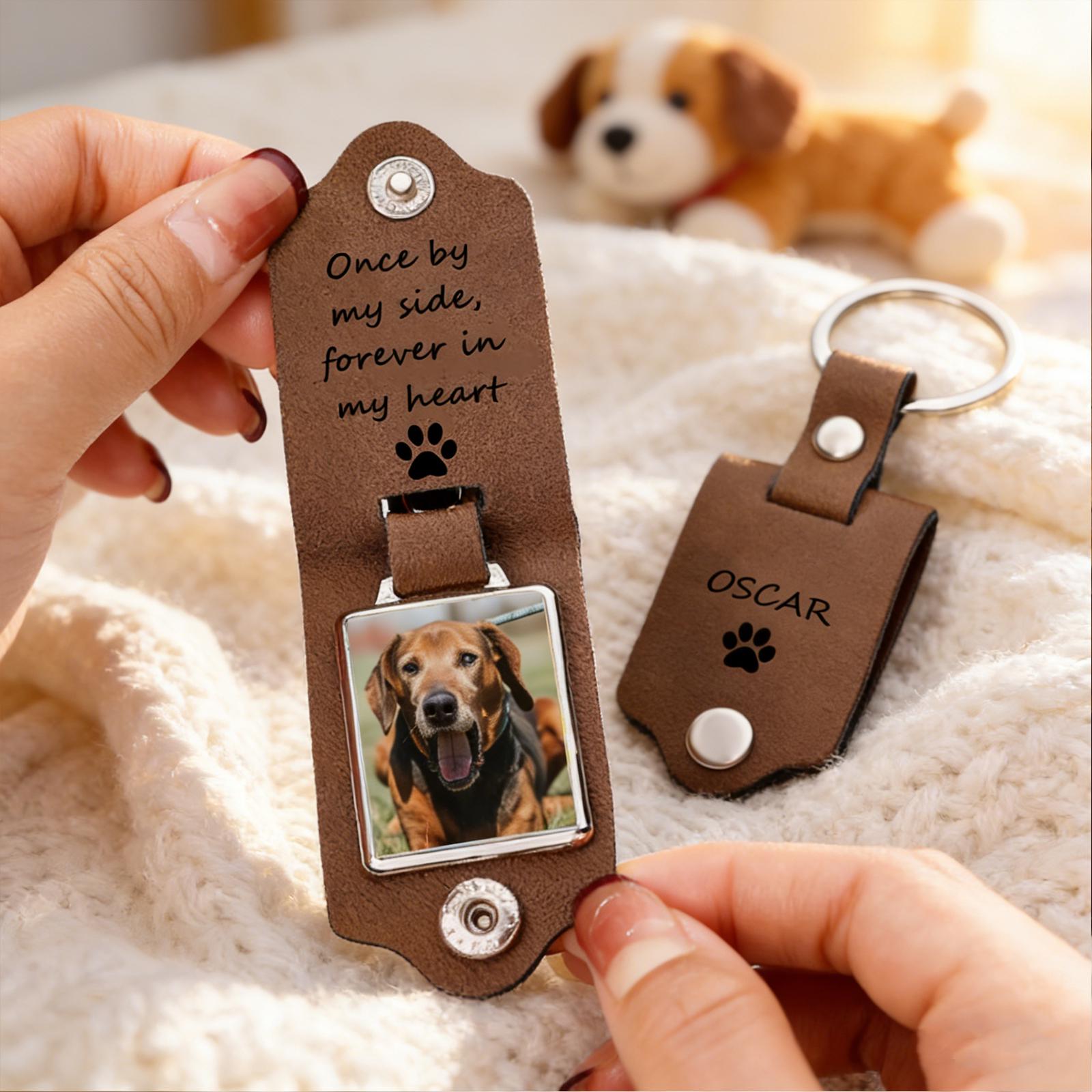Personalized Pet Photo Memorial Keychain, Pet Loss Gift