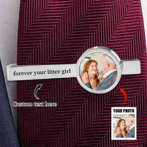 Custom Photo Text Tie Clip- Personalized Heartstring Tie Tack Gift For Him