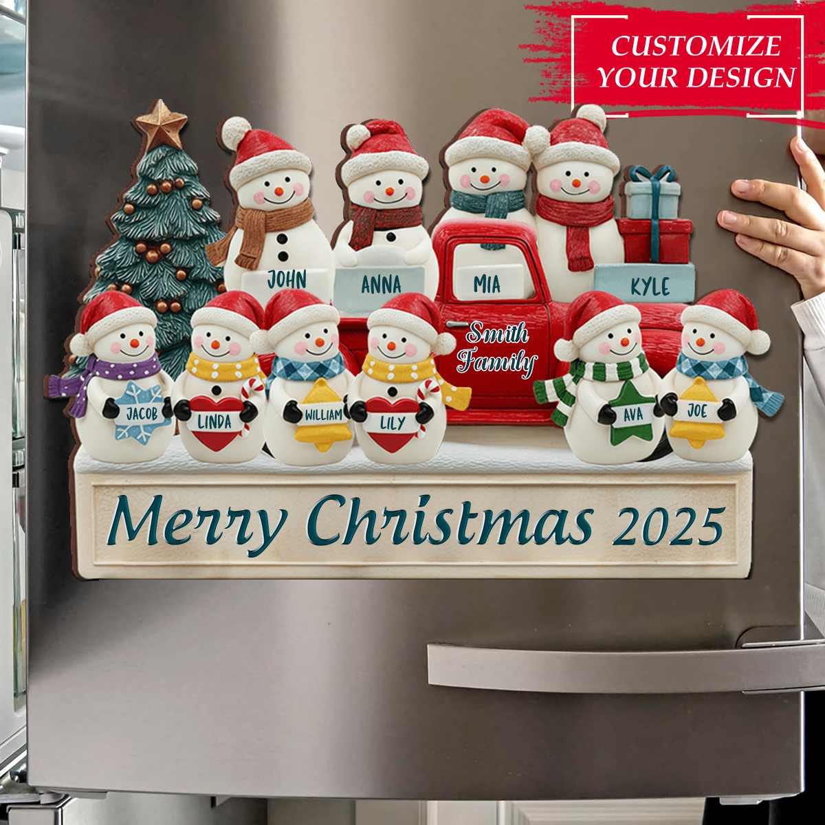 Merry Christmas - Personalized Family Christmas Decal