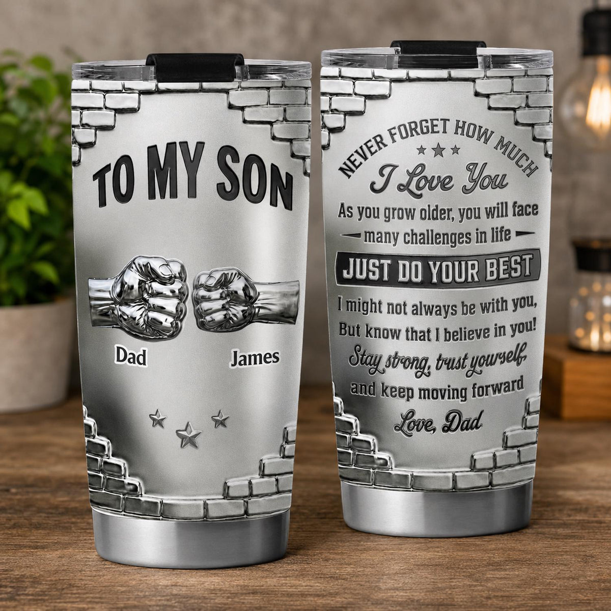 To My Son I Believe In You - Personalized Custom 3D Effect Tumbler