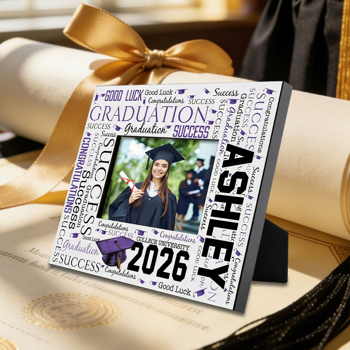 Personalized Wooden Photo Frame-Perfect Graduation Gift for the Class of 2026