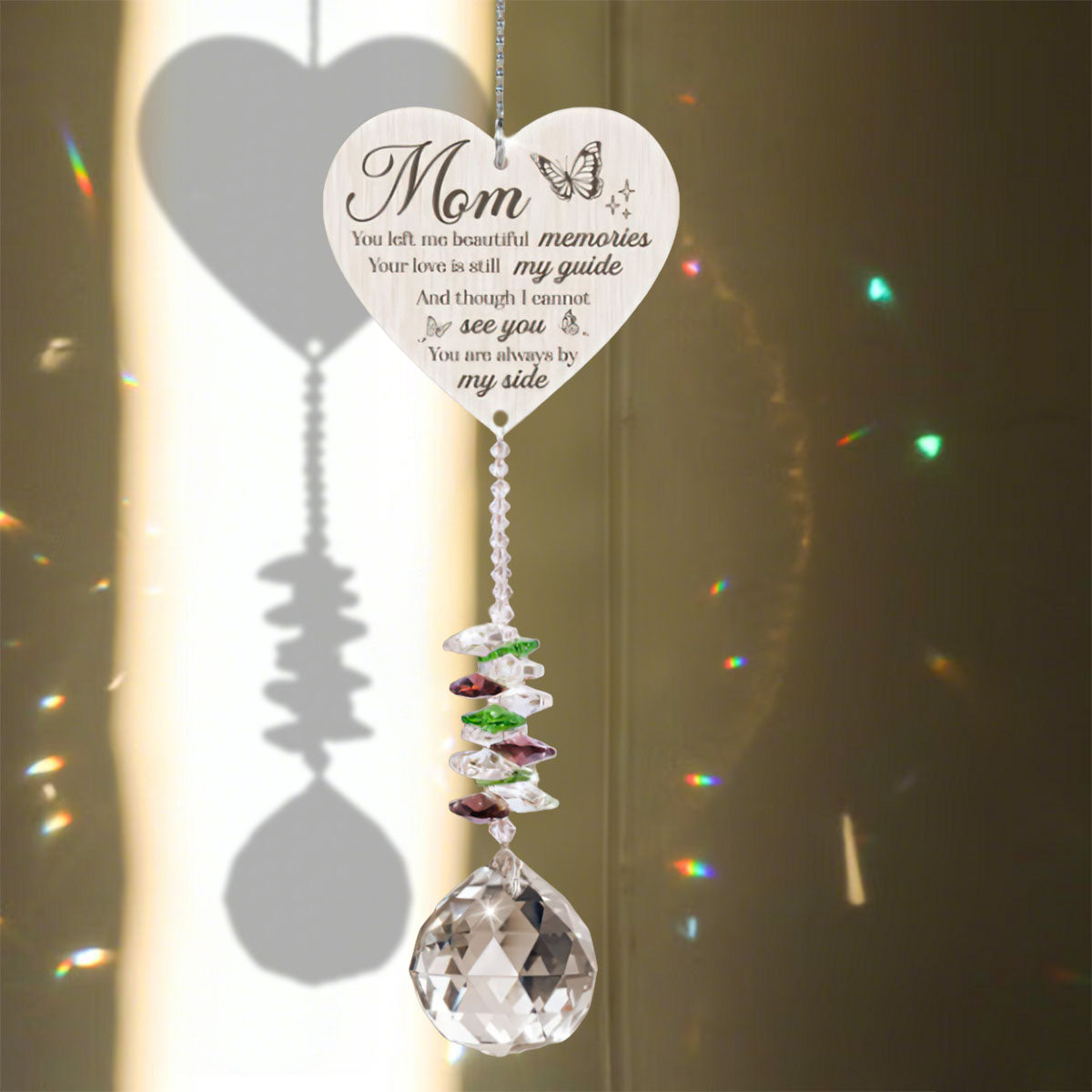 Personalized Rainbow Bridge Suncatcher Ornament, Gift For Family Memorial