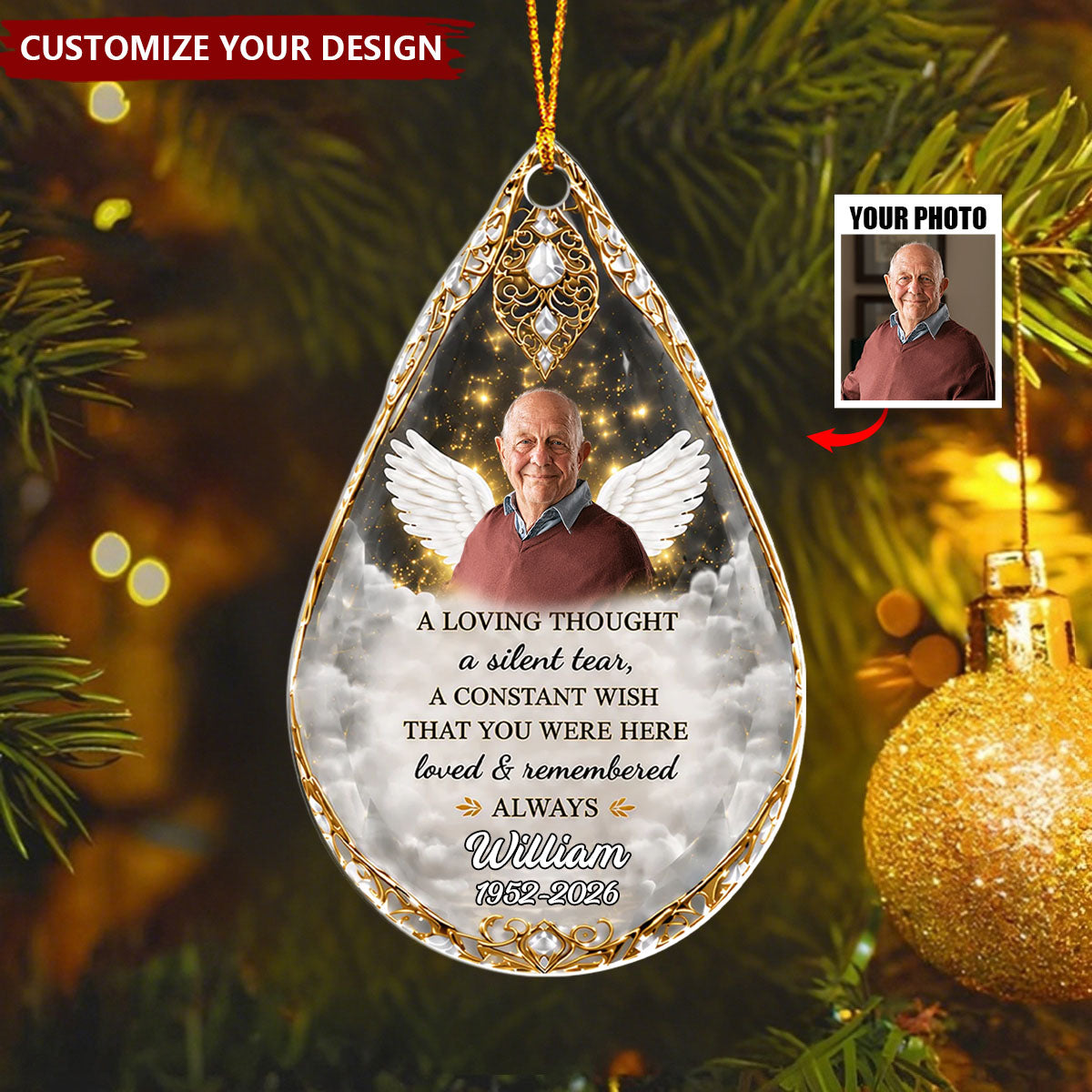 A Constant Wish That You Were Here - Personalized Memorial Ornament