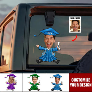 Custom Funny Face Class of 2026 Graduation Car Window Decal Sticker