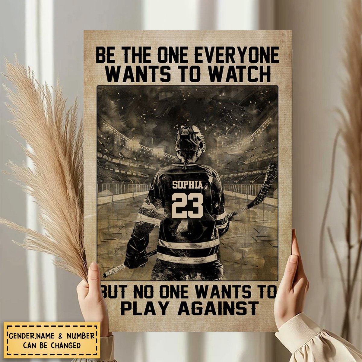 Personalized Hockey Motivation Poster, Gift For Hockey Lovers