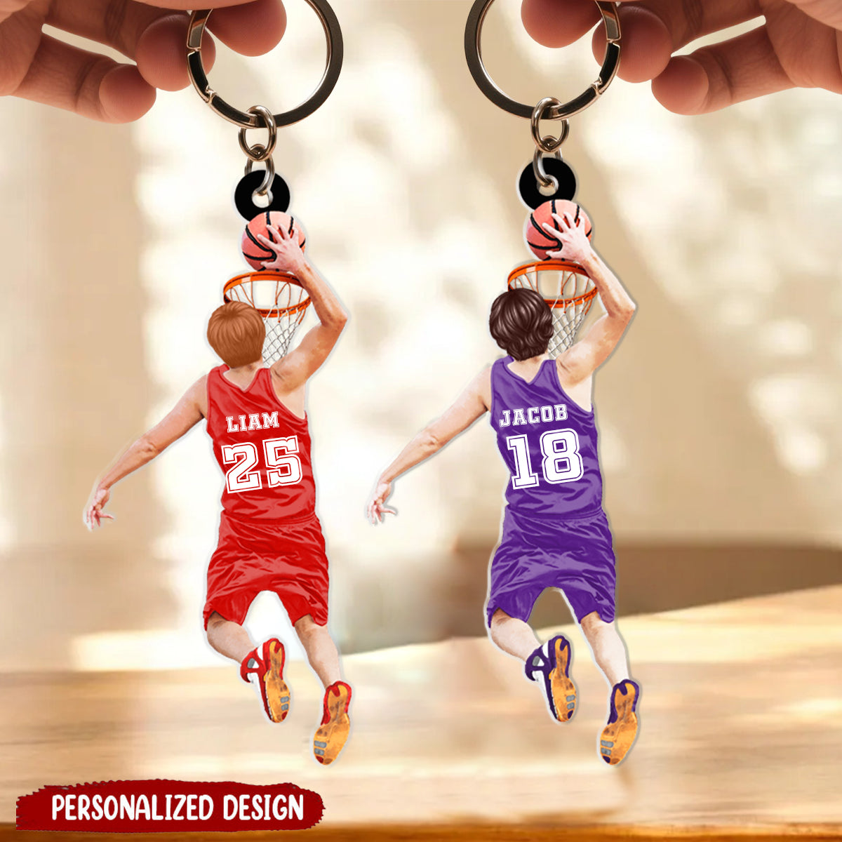 Personalized Basketball Acrylic Keychain - Gift For Basketball Lover