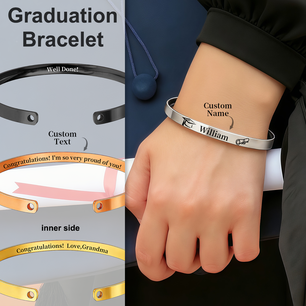 Class of 2026 Grad Bracelet - Custom Graduation Bracelet