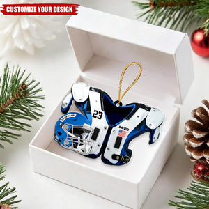 Personalized American Football Shoulder Pads And Helmet Ornament