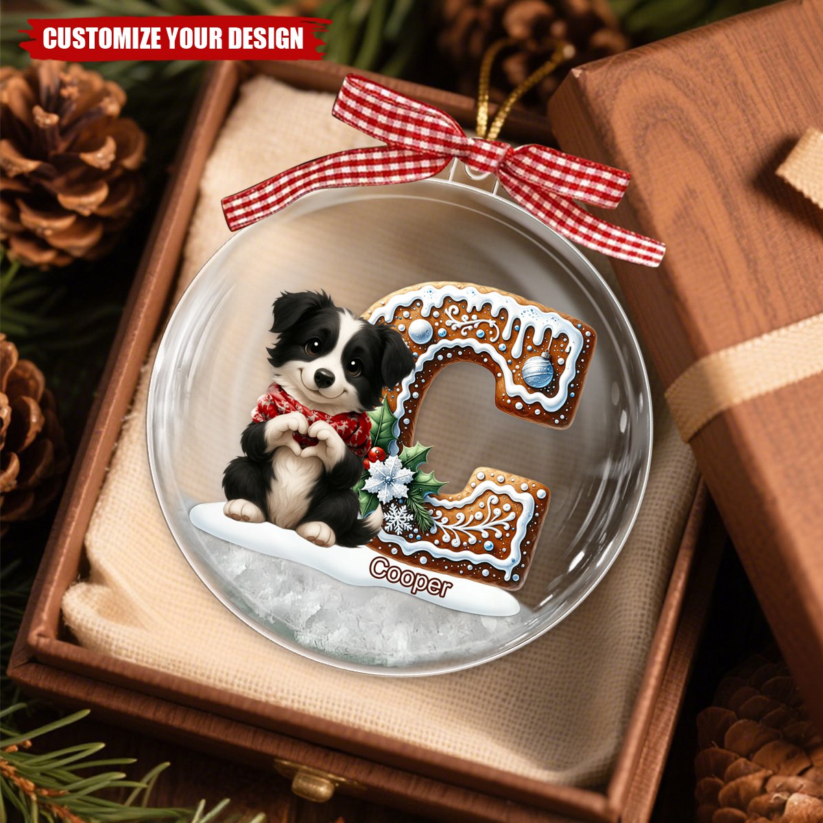 Custom Initial For Dog/ Cat Lovers - Personalized Dog Snow Globe Ornament