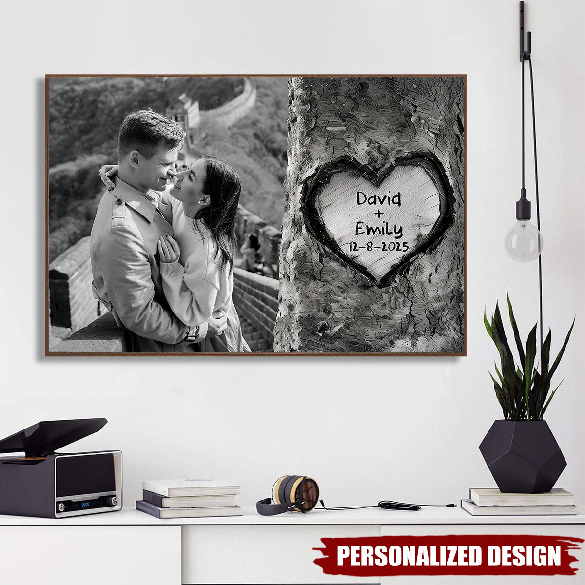 Celebrate Timeless Love With Heart Carved Tree - Personalized Poster