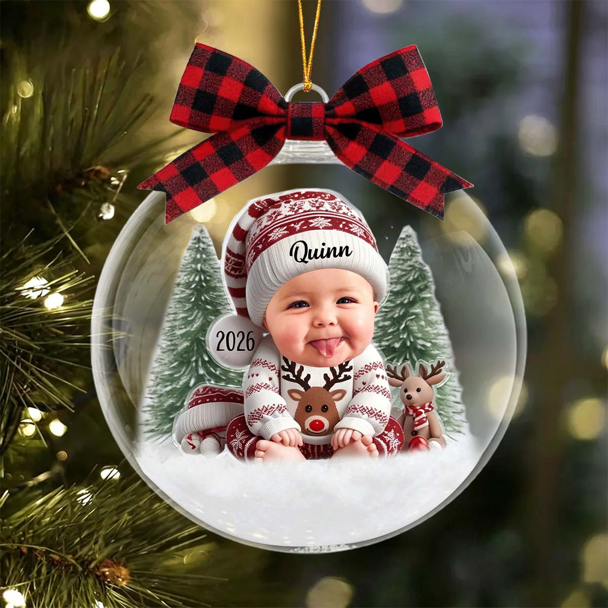 Custom Baby Christmas 3D Ball Ornament-Upload Photo