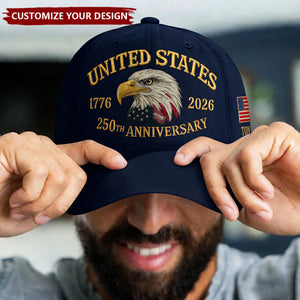 Patriotic Eagle United States 250th Anniversary 1776–2026 Personalized Cap