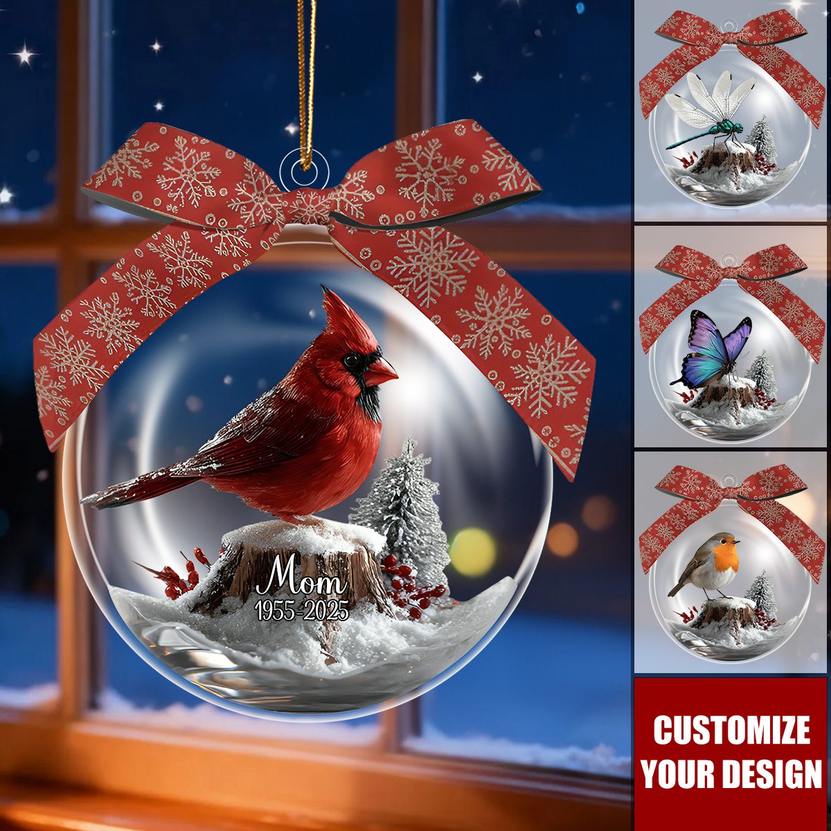 Cardinals Appear When Angels Are Near - Personalized Memorial Ornament