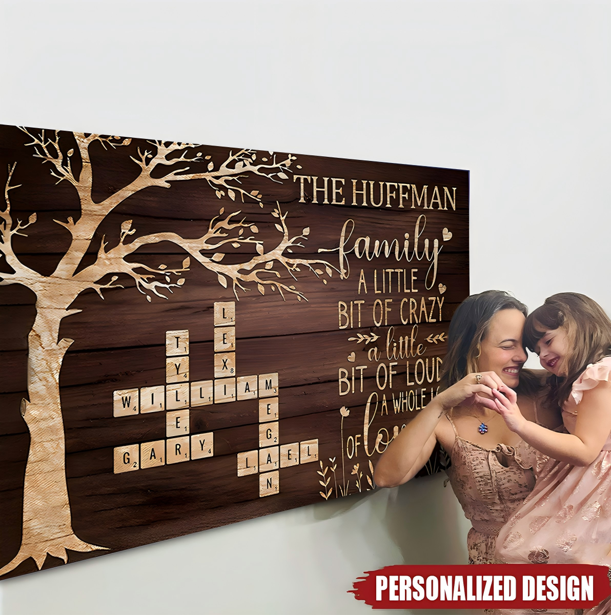 Personalized Family Name Crossword Canvas Poster