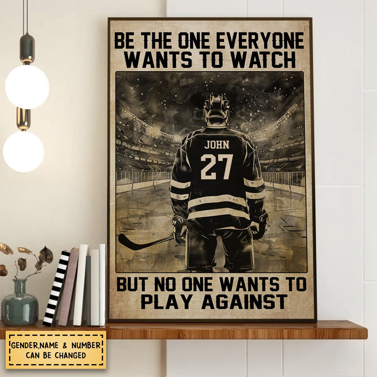Personalized Hockey Motivation Poster, Gift For Hockey Lovers
