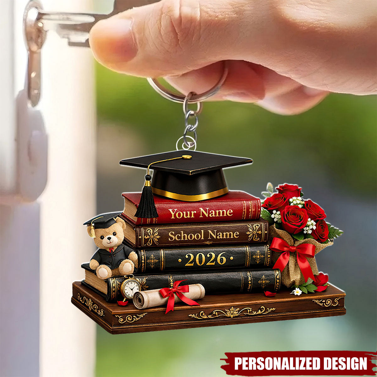Personalized Graduation Gift 2026, Custom Name School Keychain