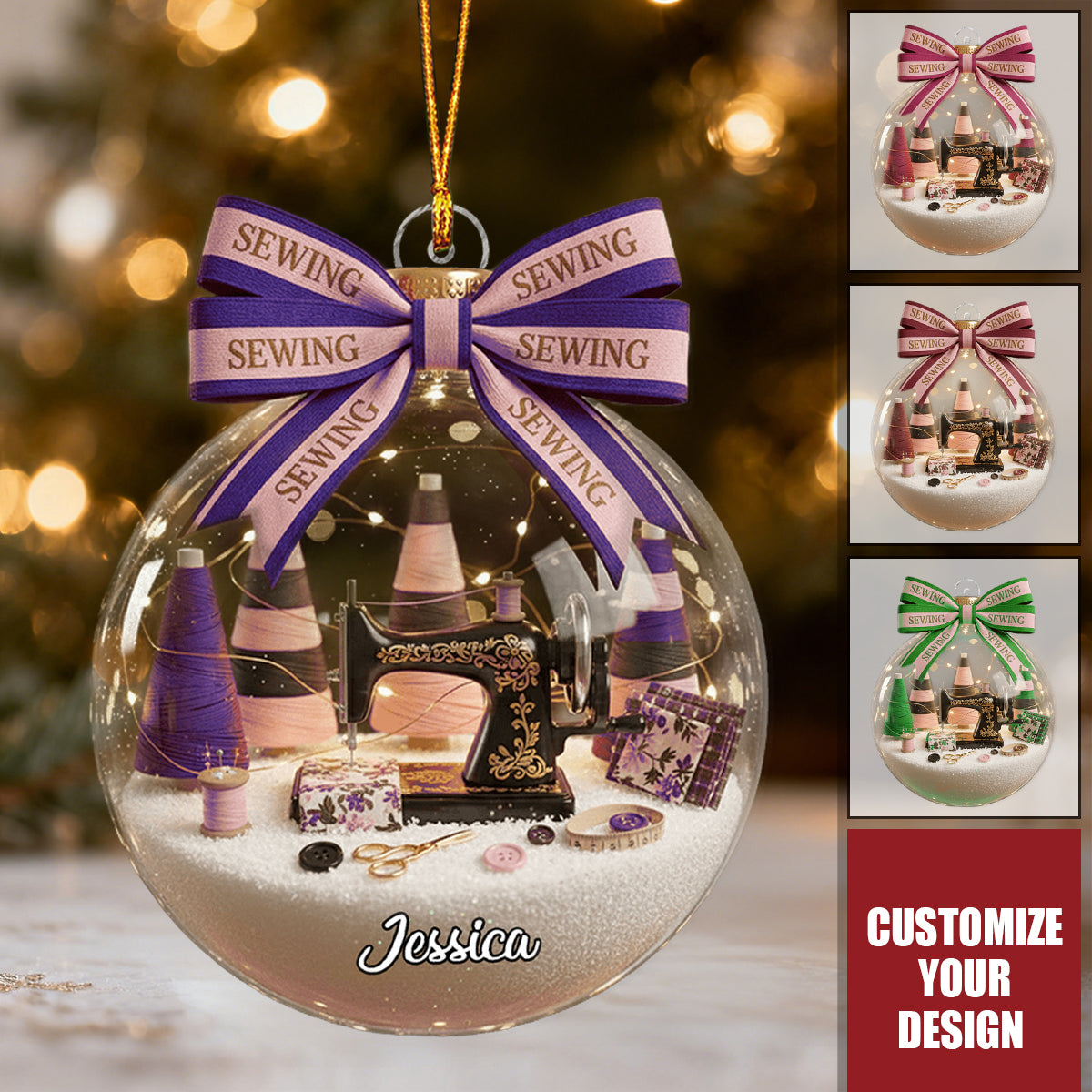 Sewing Lovers - Personalized Sewing Ornament