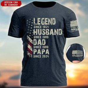 Personalized Legend Husband Dad Papa Since T-Shirt