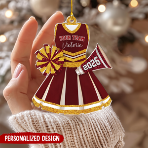 Personalized Cheerleader Uniform Christmas Ornament-Cheer Team Gift