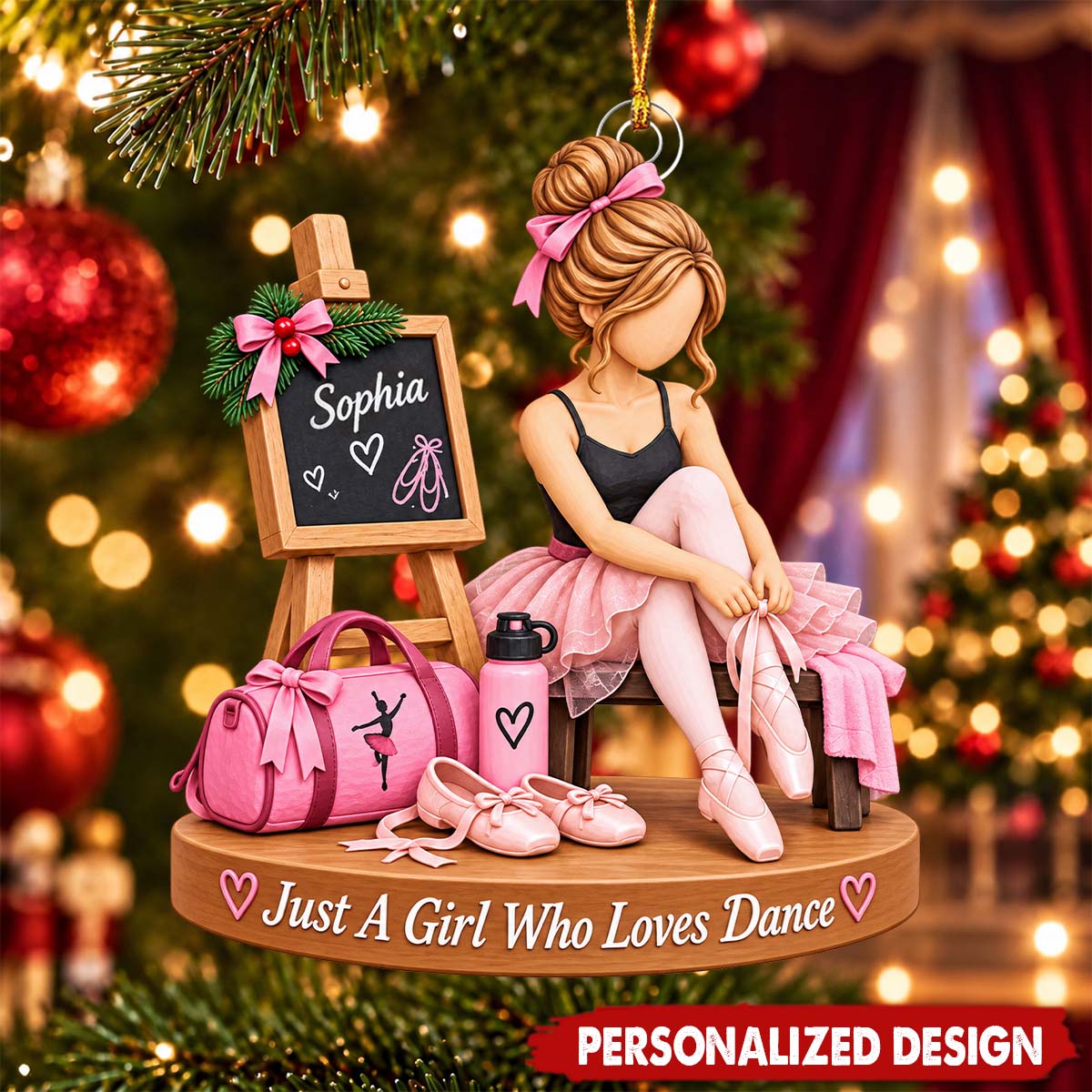 Personalized Dance Christmas Ornament, Custom Name Dancer Ornament