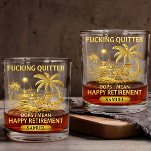 I Mean Happy Retirement - Personalized Whiskey Glass