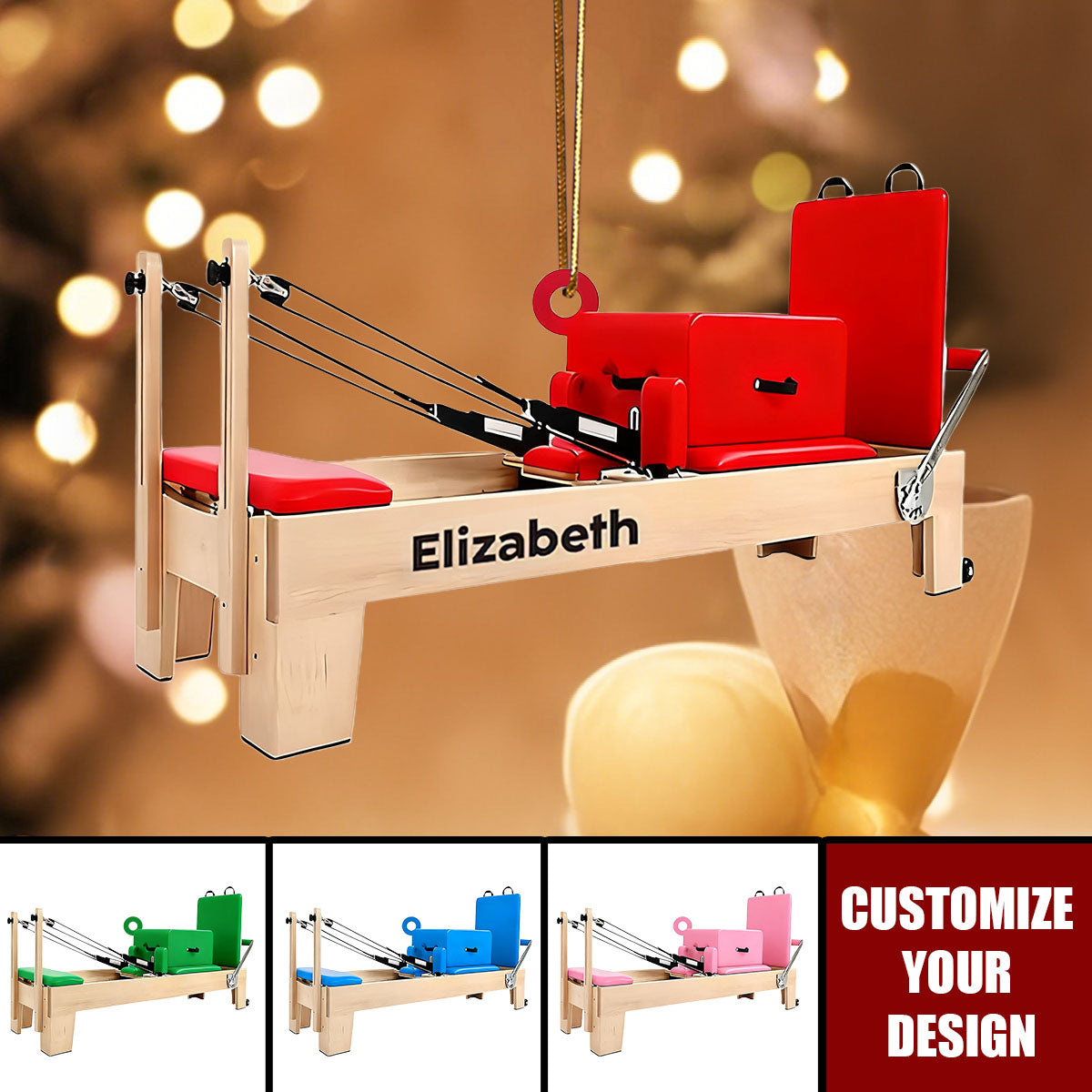 Personalized Pilates Equipment Ornament,Pilates Studio Fitness Gift