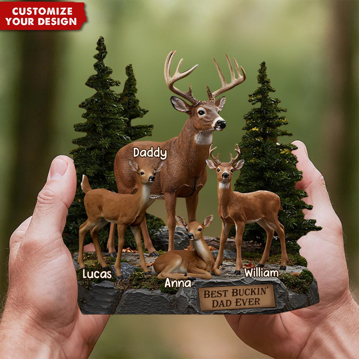 Best Buckin' Dad Ever - Personalized Hunting Custom Shaped Acrylic Plaque