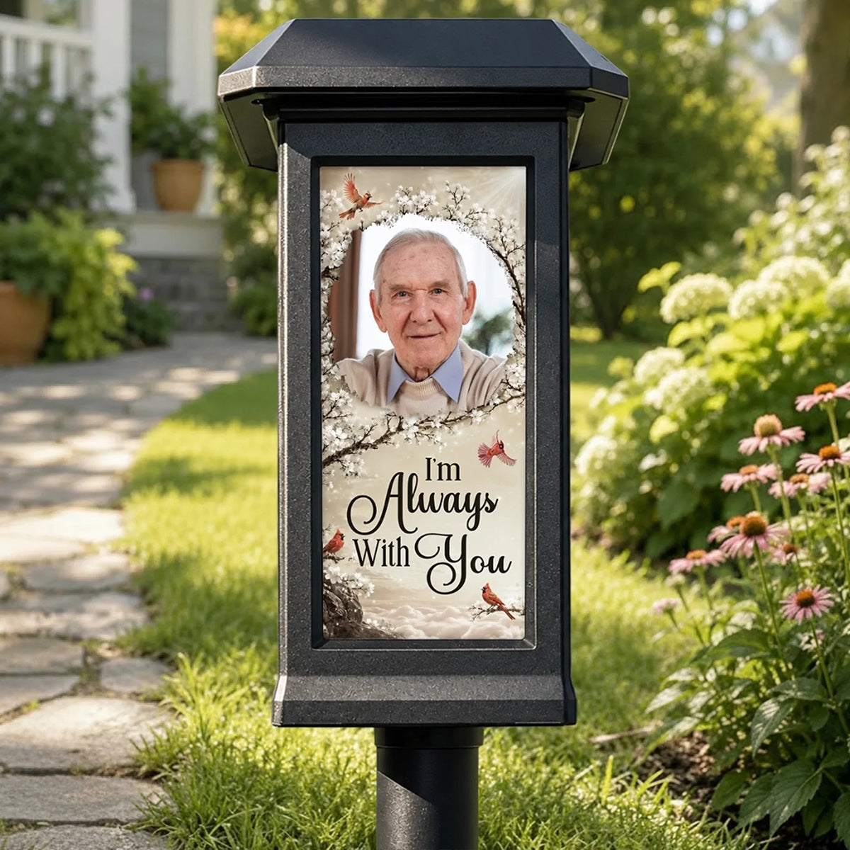 Custom Photo Solar Garden Light,Personalized Gifts For Loss Of Mom, Dad