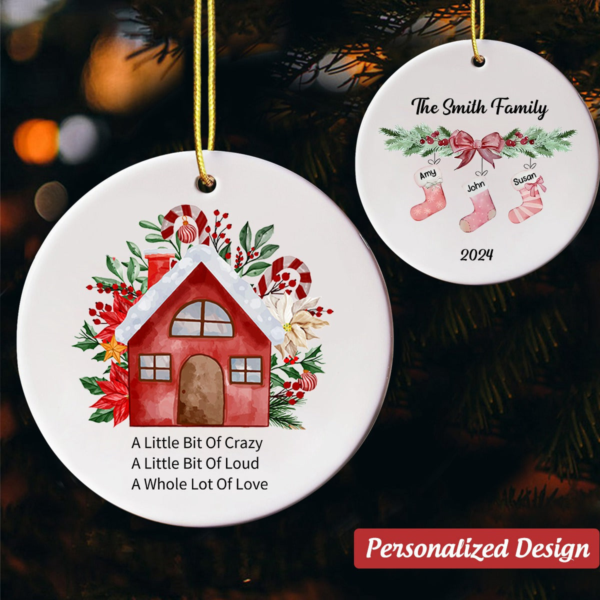 A Whole Lot Of Love Christmas Ceramic Ornament