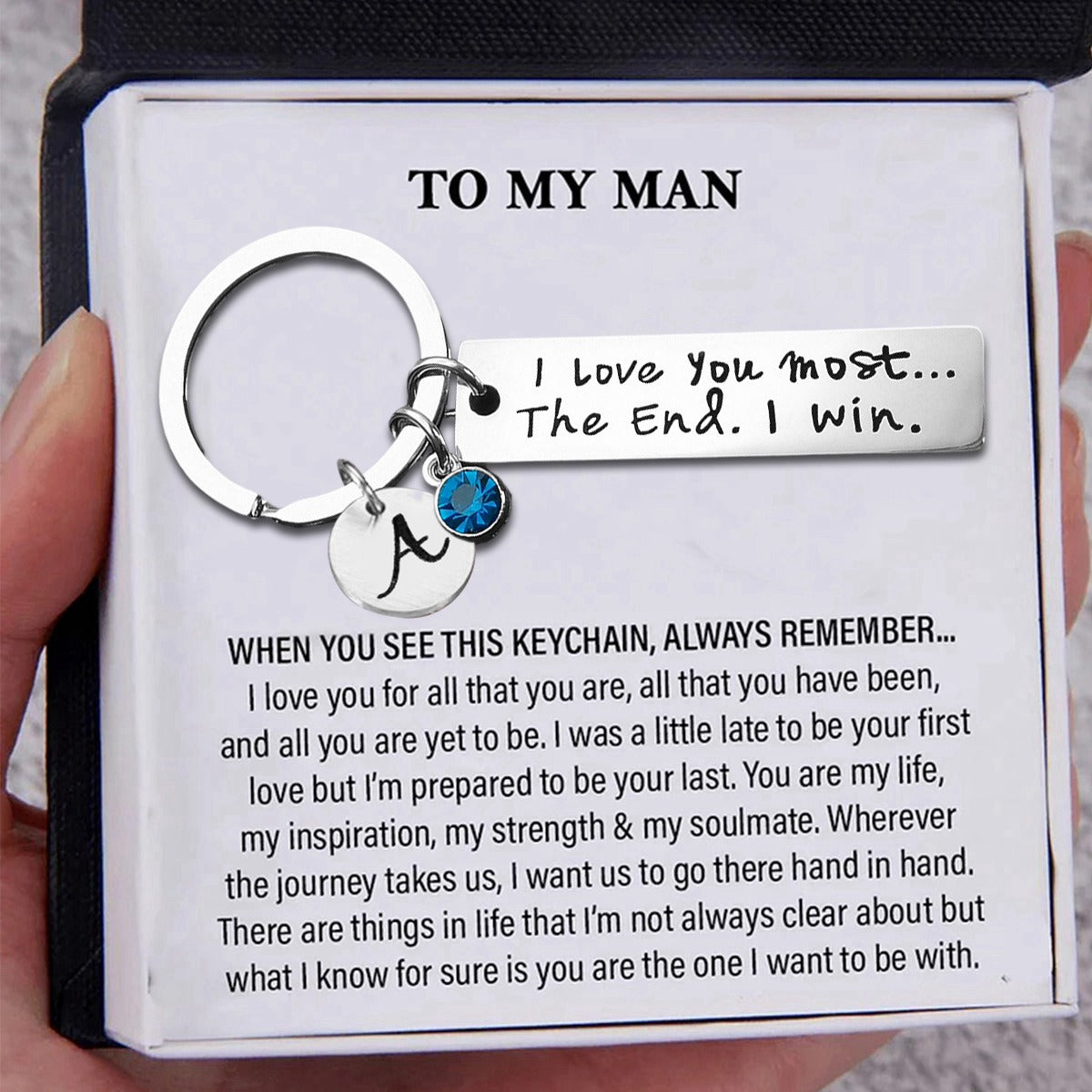 To My Love - Personalized Birthstone Couple Keychain