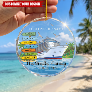Personalized Cruise Travel Adventure Ornament, Family Traveling Destination