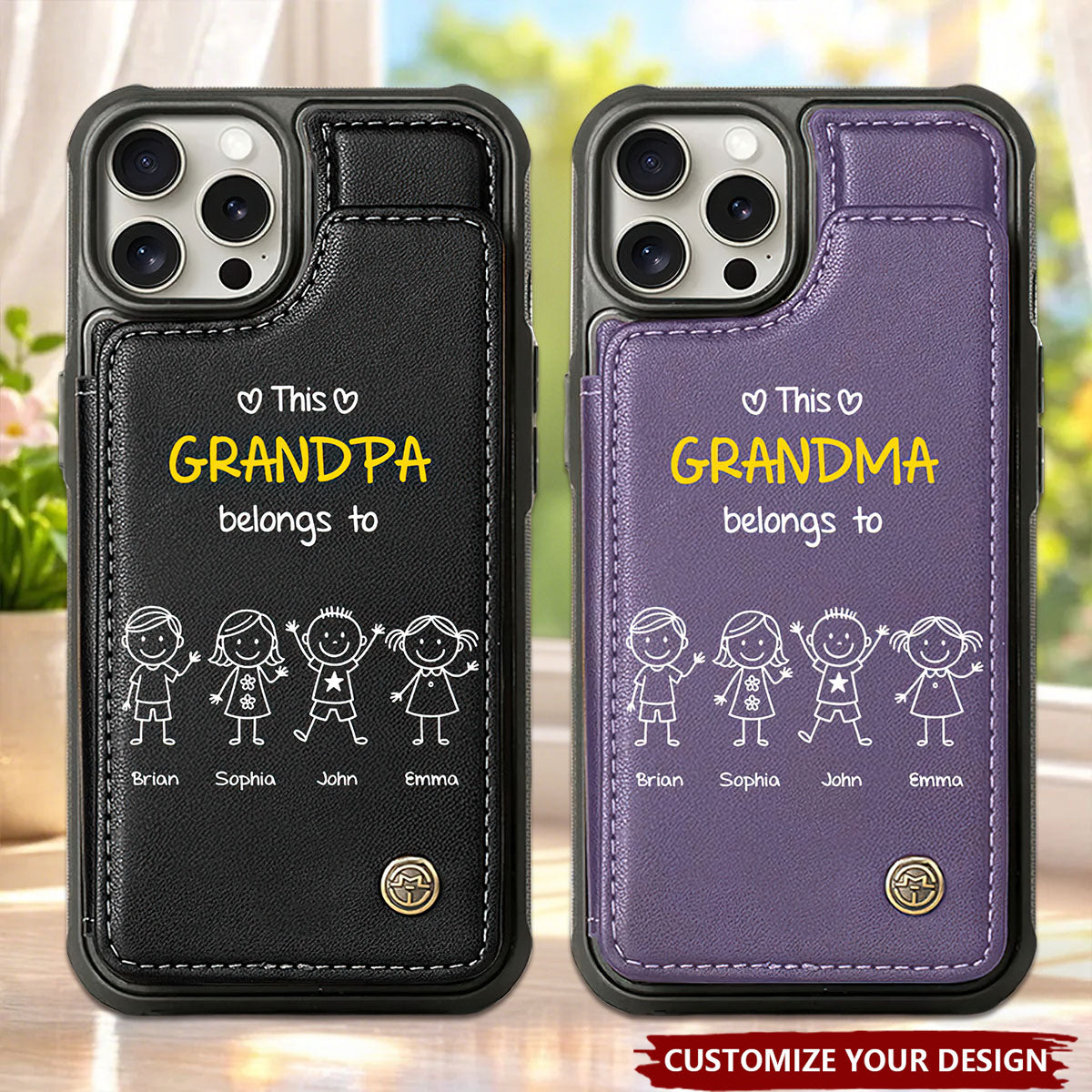 This Grandpa Grandma Belongs To - Personalized Wallet Phone Case