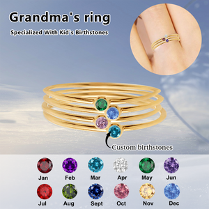 Personalized Birthstone Stacking Ring Gifts for Mom