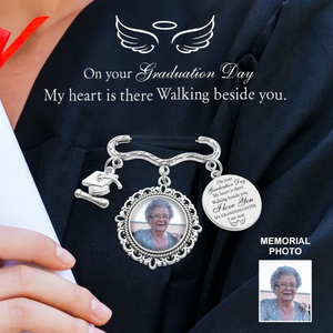 On Your Graduation Day My Heart Is There Charm Pin,Memorial Graduation Gift