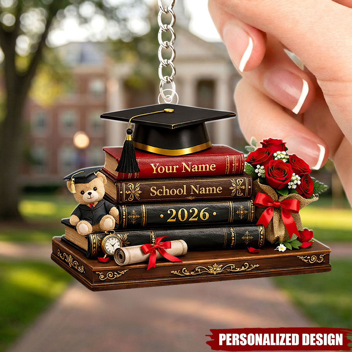 Personalized Graduation Gift 2026, Custom Name School Keychain