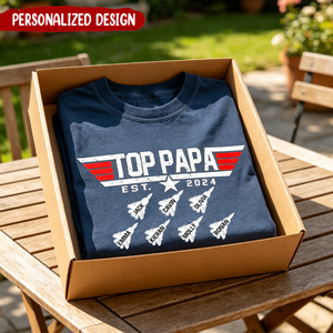 Custom Top Papa And Grandkids American 2026 T-Shirt