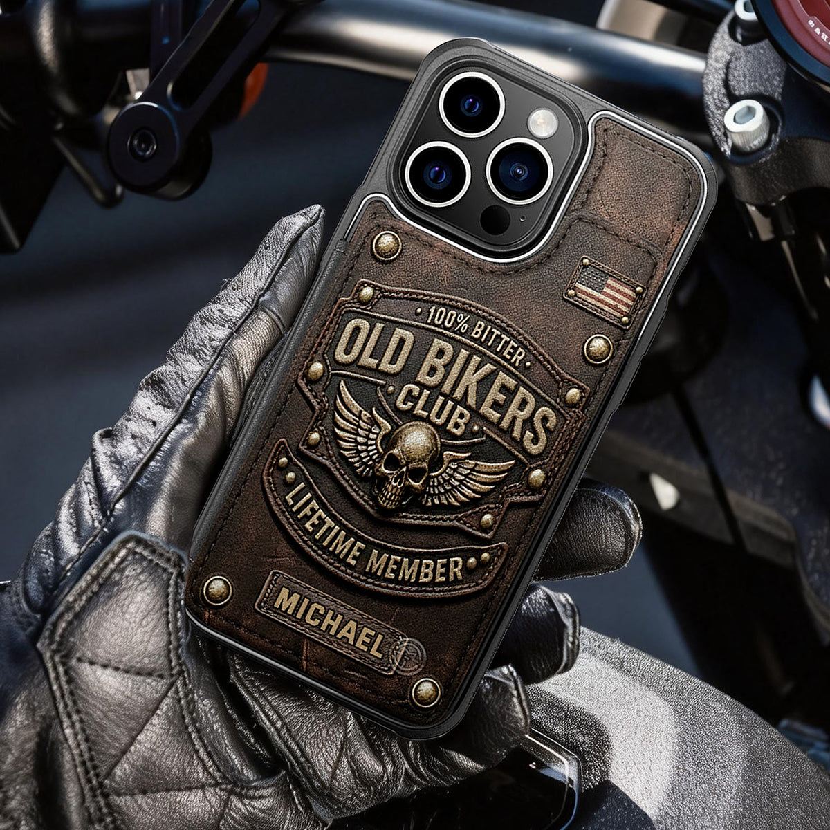 Old Bikers Club-Personalized Biker Fully Printed Wallet Phone Case
