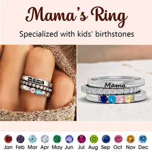 For Grandmother-Custom With Grandkids' Birthstones Personalized Grandma's Ring