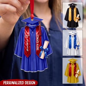 Personalized Graduation Gown Ornament, Graduate Christmas Tree Decor