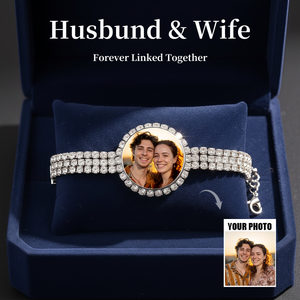 Together Forever -Personalized Photo Diamond Chain Bracelet