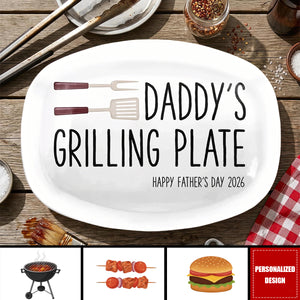 Dad Serves Love Daily - Personalized BBQ Grilling Plate