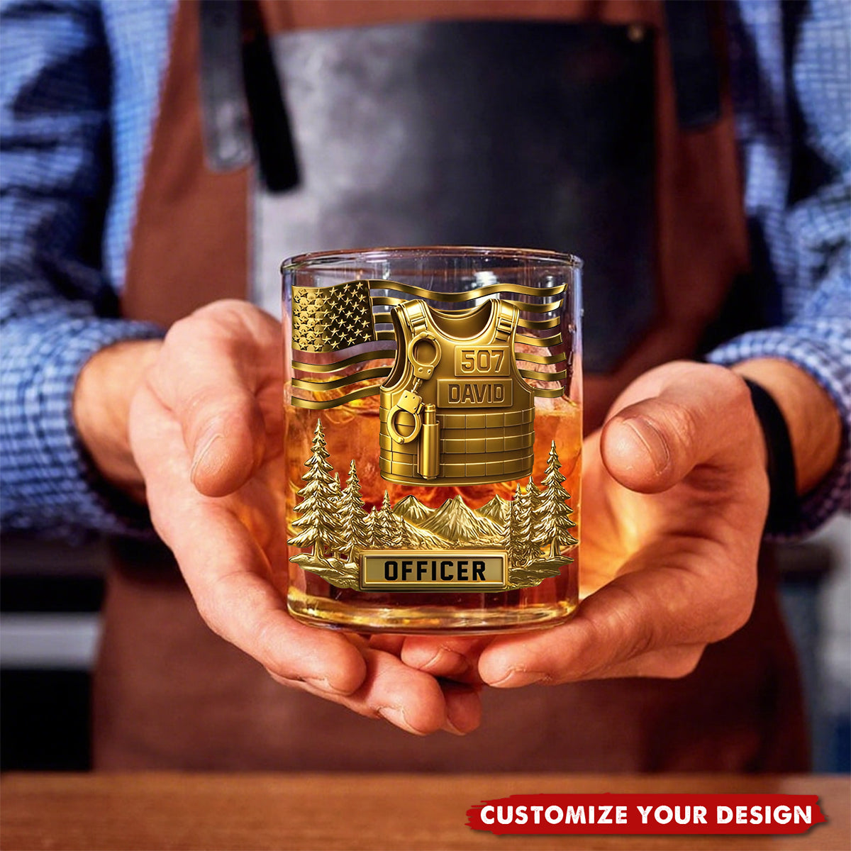 Serve And Protect - Personalized Custom Police Officer Whiskey Glass