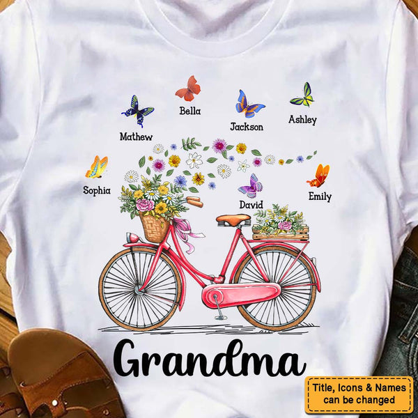 Gift for Grandma Bicycle With Flowers Shirt