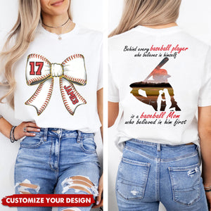 Personalized Baseball Mom T-Shirt, Gift For Baseball Lover