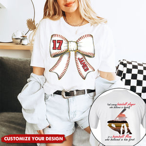 Personalized Baseball Mom T-Shirt, Gift For Baseball Lover