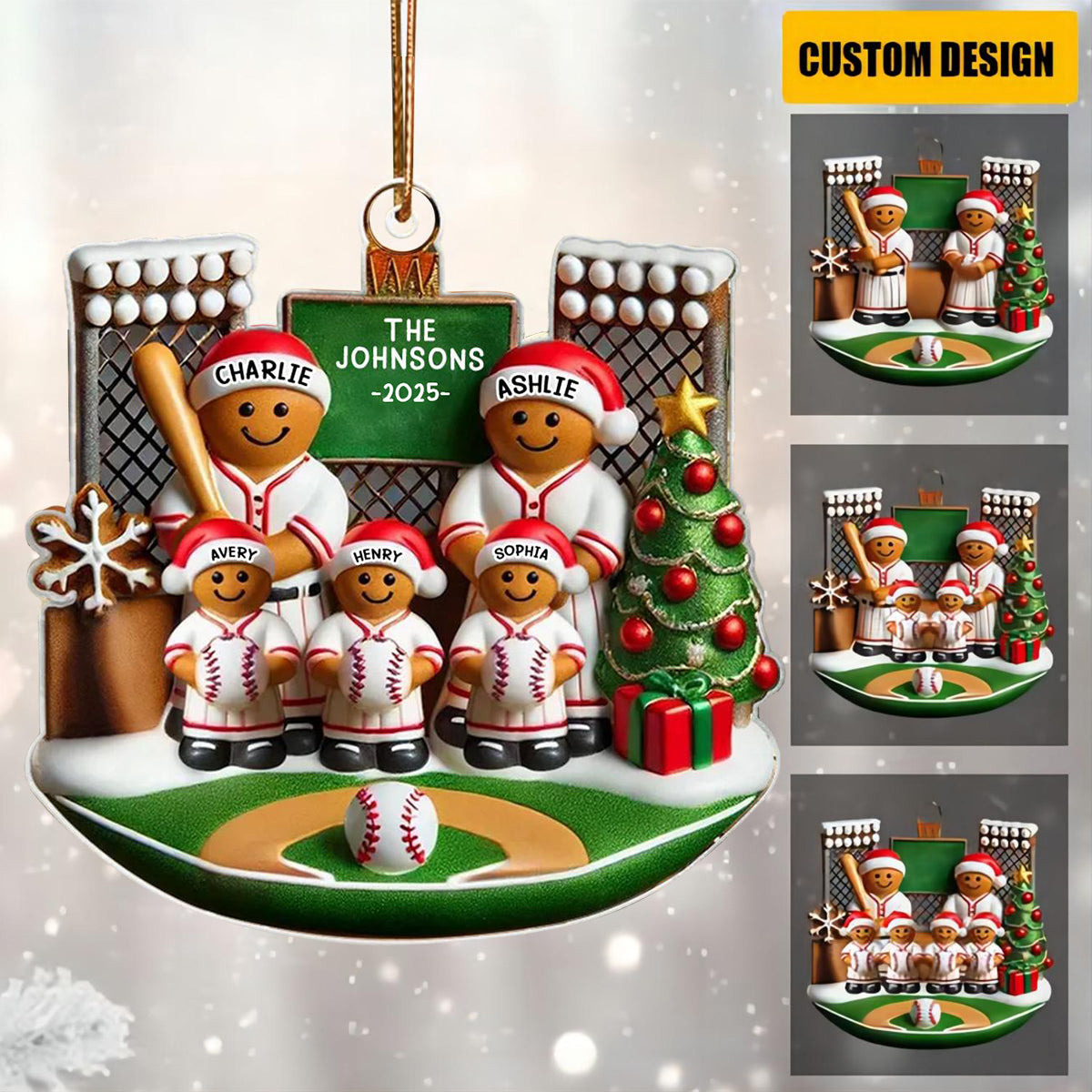 Baseball Home-Personalized 3D Effect Cute Ornament Gift For Family Member